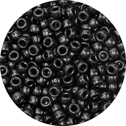 Iooleem Pony Beads(1000pcs Black Pony Beads), Beads for Jewelry Making, Crafts, Beading Supplies, Arts & Crafts Materials for Jewelry Making. - color: Black, size: Medium Pack