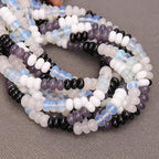 BONNY BOXX 1 Strand Natural 5 * 8mm Black White Shade Rondelle Beads, Natural Abacus Disk Stone Beads Loose Spacer Gemstone for DIY Bracelet Necklace Jewelry Making - color: Black White Shade, size: 5*8MM