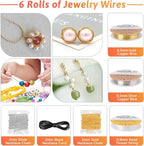 Giwaelro Jewelry Repair Kit for Adults, Jewelry Making Supplies with Pliers, Wires, Findings, Necklace Chains, Magnifier and Storage Bag