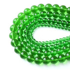 38pcs 10mm Smooth Green Crystal Glass Quartz Beads Round Loose Beads for Jewelry Making DIY Bracelet Necklace 15" Energy Healing Power Stone Beads (10mm, Green Crystal Glass) - color: Green Crystal Glass, size: 10mm