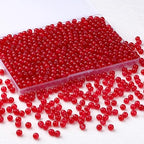 500Pcs Red Glass Beads for Bracelets, 6mm Round Glass Crystal Beads for Bracelet Jewelry Making Kits and DIY Crafts Earring Necklaces Suitable for Beginners(Red) - color: Red