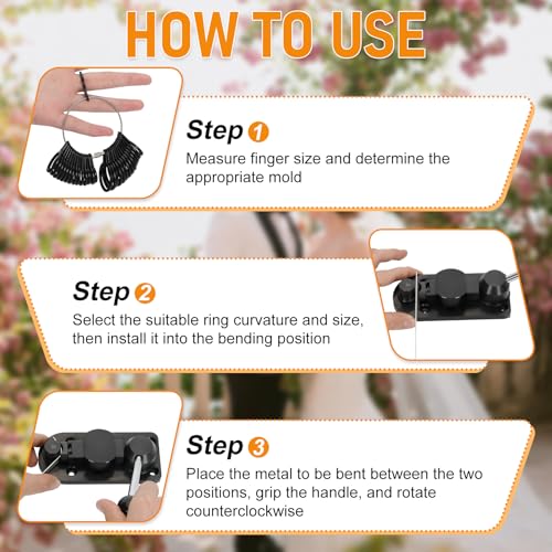 18 Pcs Ring Bender, Complete Ring Bender Tool Rings Bending, Spoon Rings Maker Machine with Nylon Mold, Multi-Functional Ring Earring Bending Tool, Sizer Measuring Tools Suitable for Gift-Giving - size: 18-Piece Set
