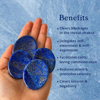 Lapis Lazuli Worry Stone – Natural Thumb Palm Stone for Inner Wisdom, Confidence & Intuition – Deep Blue Pocket Crystal for Focus & Calm - color: Lapis Lazuli