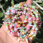 400pcs Pastel Shell Chip Beads 5-8mm Pre-drilled Freeform Loose Gemstone Healing Beads for DIY Jewelry Making Ring Earrings Necklace Bracelet Art Crafts - color: Pastel Shell