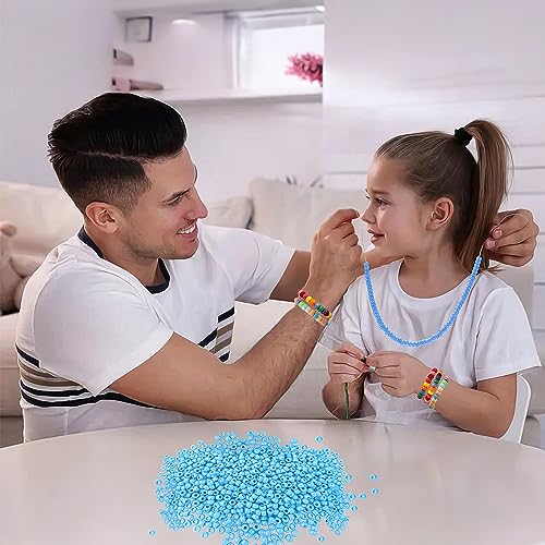Qpixvb 1100PCS Blue Pony Beads,Blue Beads for Bracelets,Bead for Jewelry Making and Bracelets Making,Friendship Bracelet Bead Kit - color: sky blue beads