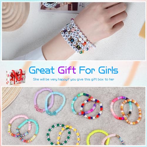 SJZWSD 6-Box Friendship Bracelet Making Kit - 16,000pcs Clay, Seed & Glass Beads Collection, Letter Beads, Charms - color: Multicolored