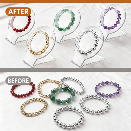 20 Pcs Acrylic Bracelet Display, Clear Bracelet Display Stand, Bracelet Display Stand for Vendors, Bracelet Holder Bangles Organizer for Store, Showcase and Home Storage