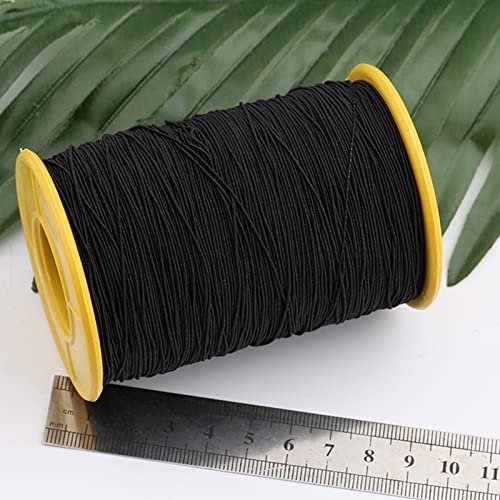 Looconi 2 Rolls 0.5mm Elastic Cord Beading Threads Stretch String Fabric Crafting Cords for Jewelry Making White and Black - size: 0.5mm, style: White&Black