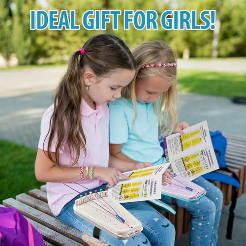 Chilpals Friendship Bracelet Making Kit for Girls 8-12, DIY String Bracelet Maker & Jewelry Craft Kits - Innovative Leg-Strap Design, Birthday Gifts Ideas for Kids Ages 7 8 9 10 Year Old (White) - color: White