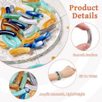 Spritewelry 121pcs/set Tube Beads Chunky Beads for Bracelets Making DIY Acrylic & Glass Beads Noodle Curved Beads Bangle Acrylic Tube Beads for Jewelry Making Earring Necklace Crafts Kits - color: Mixed Color-3