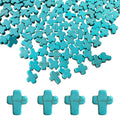 Turquoise Cross Beads for Bracelet Making - 360pcs 8x10mm Natural Semi-Precious Gemstone Loose Spacer Beads for Jewelry, Beading, Earrings & DIY Handmade Crafts - color: Turquoise Cross 8*10mm