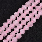 GEM-Inside Natural 6mm Pink Rose Quartz Gemstone Loose Beads Faceted Cambay Crystal Energy Stone Power for Jewelry Making 15" - color: Pink Rose Quartz, size: 6mm