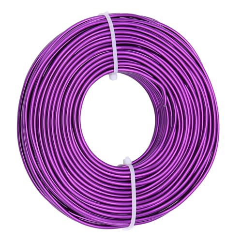 12 Gauge Aluminum Craft Wire, 100 Feet 2mm Bendable Metal Wire for Jewelry Making, Sculpting and Floral Design, Soft Armature Wire for DIY Crafts (Purple) - size: 12 Gauge(2mm), style: Purple