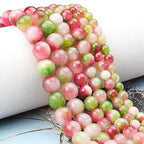 45pcs 8mm Natural Watermelon Tourmaline Gemstone Beads Energy Healing Crystal Round Loose Stone Beads for Jewelry Making, DIY Bracelets Necklaces - color: Watermelon Tourmaline, size: 8mm
