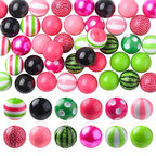 DanLingJewelry 50Pcs 20mm Colorful Summer Acrylic Bubblegum Beads Watermelon Pink Green Acrylic Round Ball Beads for Jewelry Making Craft - color: 50pcs - summer