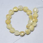 Fashewelry 18pcs Faceted Heart Natural Topaz Jade Stone Beads Tumbled Chakra Gemstone Beads Crystal Healing Drilled Loose Beads for Earring Bracelet Necklace Jewelry Making, 10x10mm - color: Topaz Jade, 10x10mm