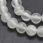 67Pcs 6mm Natural Selenite Stone Beads Round Gemstone Loose Beads Energy Healing Chakra Stone Charm Beads for Bracelet Necklace Jewelry Making DIY Crafts - color: 6mm-clear