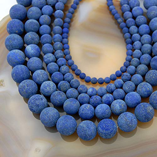 Natural Matte Gemstone Round Spacer Beads (4mm, Lapis Lazuli) - color: Lapis Lazuli, size: 4mm