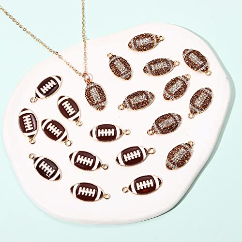 20PCS Sports Charms Enamel Basketball Baseball Pendant Charms for Jewelry Making Rhinestone Ball Game Softball Charms for Necklace Bracelet Earrings DIY Crafts - color: Set 4