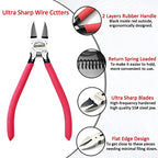 6 inch Side Cutter - Diagonal and Spring Loaded Wire Cutters with Non-slip Red Handle, Ideal for Jewelry, Crafting, Zip Tie, Heavy Duty,1 Pack - color: 1 Pack