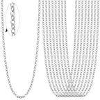 24PCS Cable Necklace Chains for Jewelry Making 2MM Stainless Steel Cable Cross Link Chains Bulk for DIY Necklace - color: stainless steel(2mm/18 inches)