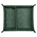 SITHON Valet Tray Desktop Storage Organizer, Removable 2 Compartments Catchall Tray Bedside Vanity Nightstand Caddy Holder Desk Storage Plate, Dark Green - color: Dark Green