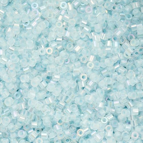 John Bead 25g Cylin Beads Sky Glow in Dark AB 11/0 Glass Cylindrical Seed Beads for Jewelry Bracelets Necklaces Earrings Making Embroidery - color: Sky Glow in Dark AB