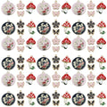Sailanzi 32pcs Alloy enamel butterfly mushroom flower series Pendant Jewelry Making DIY Keychain Earrings Pendant Various Design Charms for Jewelry Making Bracelets Necklace (SN779) - color: SN779