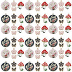 Sailanzi 32pcs Alloy enamel butterfly mushroom flower series Pendant Jewelry Making DIY Keychain Earrings Pendant Various Design Charms for Jewelry Making Bracelets Necklace (SN779) - color: SN779