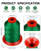 1000 Meters FIVEIZERO Extra Strong Upholstery Thread,Green Bonded Nylon Thread for Denim Leather,Craft,Machine,DIY and Home (1 Pack) CJ - color: Green