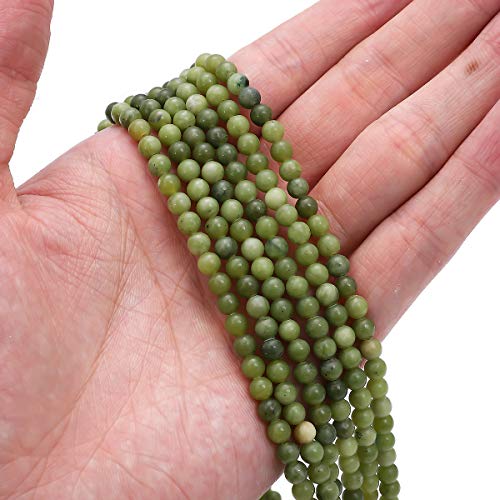 BEADIA Taiwan Green Jade Natural Stone Round Loose Semi Gemstone Beads for Jewelry Making 4MM 38cm/Strand - color: Taiwan Green Jade, size: 4mm