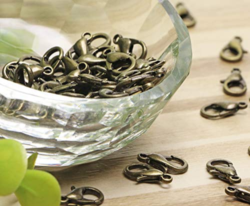 Shapenty Small Metal Alloy Lobster Claw Clasps Clip DIY Necklace Jewelry Finding Making Accessories Fastener Hook, 12mmx6mm, 100PCS (Bronze) - color: Bronze