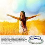 ANAYA AGATE Energy Protection Crystal Handmade Adjustable Bead Bracelet Perfect for Men, Women’s Christmas Gift - Gemstone Healing Stretch Bracelet Pulsera Para Hombre Mujer Stocking Stuffer - color: Amazonite
