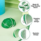 Cheriswelry Cup Cake Resin Pendants Lovely Food Sweet Dessert Dangle Charms Links Hanging Ornament with Metal Loop Fruit Pendants for Key Chains Bracelet Necklace Jewelry Making - color: Green Orange
