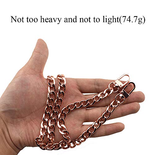 HAHIYO Purse Chain - 23.6 inch Rose Gold Strap for Shoulder, Cross Body, Sling, Purse, Handbag, Clutch - 0.4" Wide, 2.4mm Thick Metal - 1 Pack - size: Rose Gold 23.6 inches