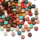 ToBeIT 1000pcs Color Gold Letter Beads Acrylic Alphabet Letters Bead 4x7mm Round Letter Beads for Jewelry Making, Bracelets, Necklaces, Key Chains(Gold) - color: bg color-gold