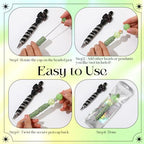 Tondiamo 45 Pcs Full Rhinestone Beadable Pens Bulk Set 15 Glitter Diamond Pens with Cards & Bags Fancy Beaded Pen for Beads DIY Cute Journalling Bling Ballpoint Craft Making(Streak Diamonds) - style: Streak Diamonds