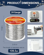 FIVEIZERO 24 Gauge 304 Stainless Steel Wire for Jewelry Making,109yd Stainless Steel Jewelry Wires Thin Metal Craft Wire for Necklace,Bracelet,Earring,Bead Stringing,DIY,Floral and Home Crafts - size: 24 Gauge