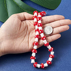 Cheriswelry 25pcs/Strand Mushroom Handmade Lampwork Beads Red Glass Loose Spacer Beads Cute Mini Mushroom Charms 16x12mm for DIY Craft Bracelet Earring Necklace Jewelry Making Hole: 1.8mm - color: Mushroom-Red