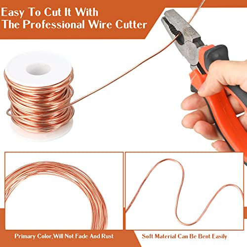 Therwen 16 Gauge Copper Wire for Electroculture, Gardening Plants, Jewelry Making DIY Beading Craft Bendable Solid Bare Copper Wire, 1 Pound Spool(0.051'' Dia, 126' Length) - size: 0.051'' Dia, 126' Length, style: 16 Gauge