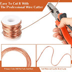Therwen 16 Gauge Copper Wire for Electroculture, Gardening Plants, Jewelry Making DIY Beading Craft Bendable Solid Bare Copper Wire, 1 Pound Spool(0.051'' Dia, 126' Length) - size: 0.051'' Dia, 126' Length, style: 16 Gauge