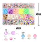 Glow in The Dark Beads UV Letter Alphabet Smile Star Glass Seed Clay Pearl Beads Plastic Pony Hair Bead Acrylic Colorful Changing Bead for DIY Craft Bracelet Necklace Jewelry Making Kit Mix Bulk - color: Luminous Beads