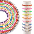 Elecrelive 9 Strands Handmade Polymer Clay Beads 6 mm Vinyl Heishi Beads Flat Round Clay Spacer Beads for Surfer Choker Necklace Bracelet Earrings Jewelry Making - color: Bright Color
