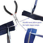 JOSDIOX Zipper Repair Kit Tool- Zipper Install Pliers for Replacement & Repair, Mini Needle-Nose Plier And End- Cutting Pliers 2 Packs