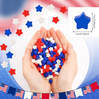 Red White Blue Star Polymer Clay Beads, 300pcs 4th of July Clay Beads for USA Independence Day 250th Anniversary Jewelry Making DIY Bracelet Necklace Craft Patriotic Party Supplies - color: Red White Blue A
