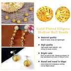 TOAOB 100pcs 10mm Gold Plated Filigree Hollow Ball Beads Round Metal Loose Spacer Beads for DIY Crafts Bracelets Necklaces Earrings Jewelry Making - color: Gold, size: 10mm