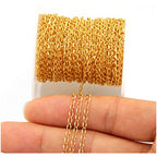 33FT Gold Silver Twisted Cable Chains Stainless Steel Necklace Jewelry Chains Extender Chains Link Bulk for Jewelry Makings - color: Gold, size: Chain Width 2.0mm