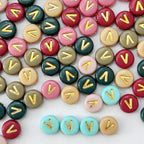 200PCS Letter Beads,4x7mm Colorful Round Acrylic Alphabet V Beads Letter V Beads with Letter for Bracelet Making Necklace Keychain Jewelry DIY(Letter V) - color: Letter V