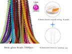 1000PCS 8mm Glass Round Beads Bulk， Imitative Jade Beads, Bracelet Loose Beads for Jewelry Making Earring, Necklaces, and DIY Crafts - size: 8mm Mixed