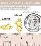 Dailyacc 925 Double Opening Lobster Clasp Sterling Silver and Gold Necklace Bracelet Extender Clasps and Closures for DIY Jewelry - color: Gold, size: 11mm × 6.5mm